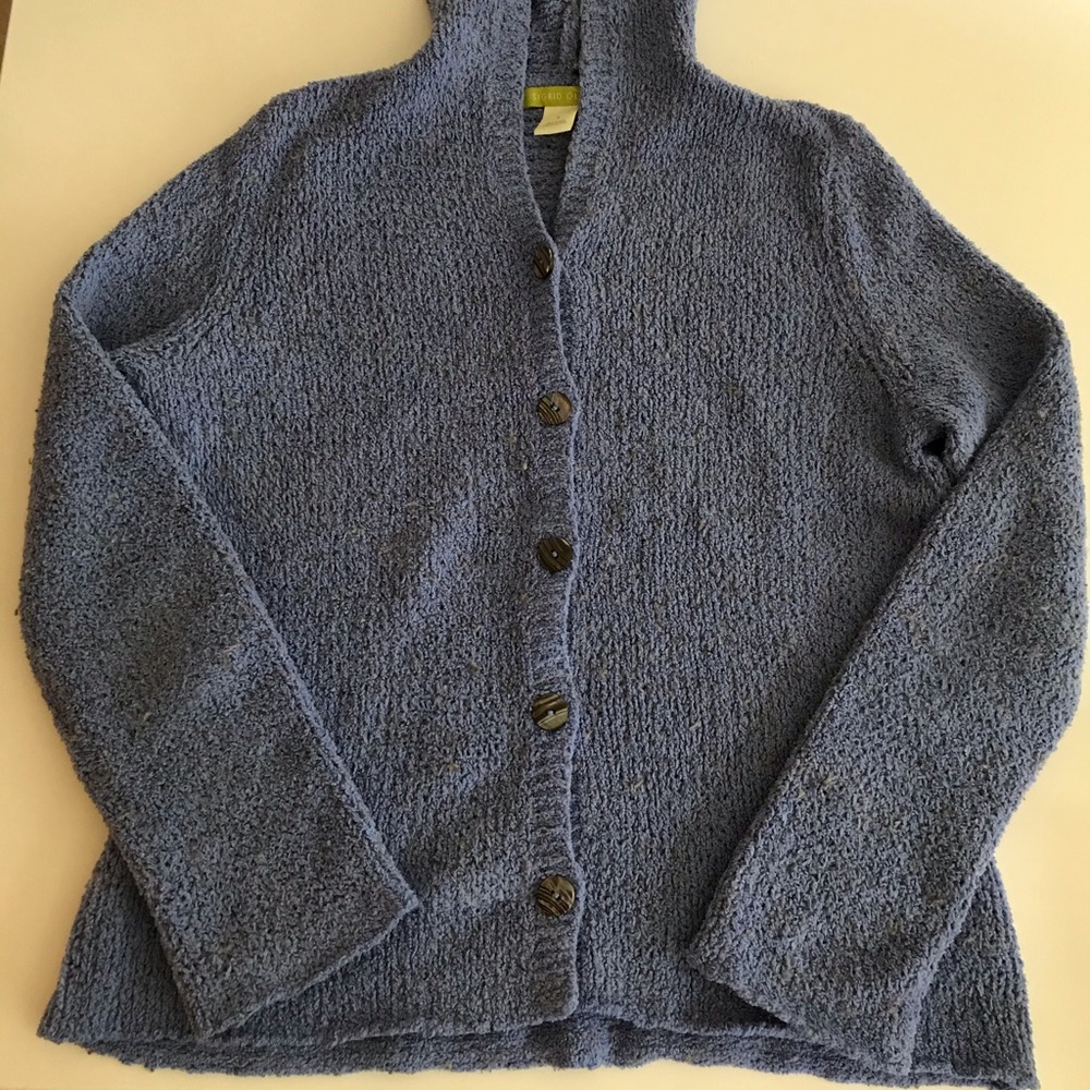 Sigrid Olsen Sweater Cardigan w hood - Picture 3 of 6